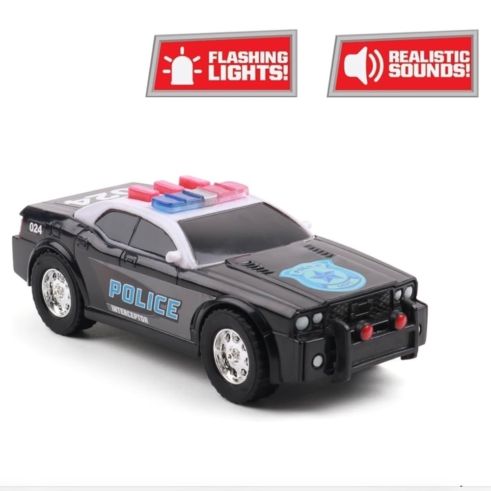 Toughest Minis 5" Police Cruiser Toy w/Lights & Sounds, Realistic Design (new)